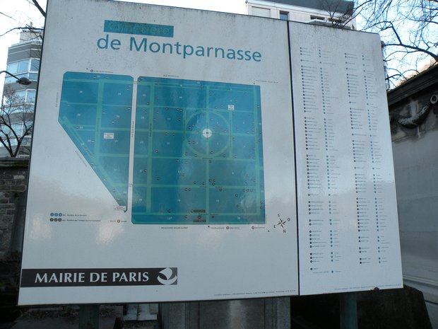  plan du cimetière de Montparnasse